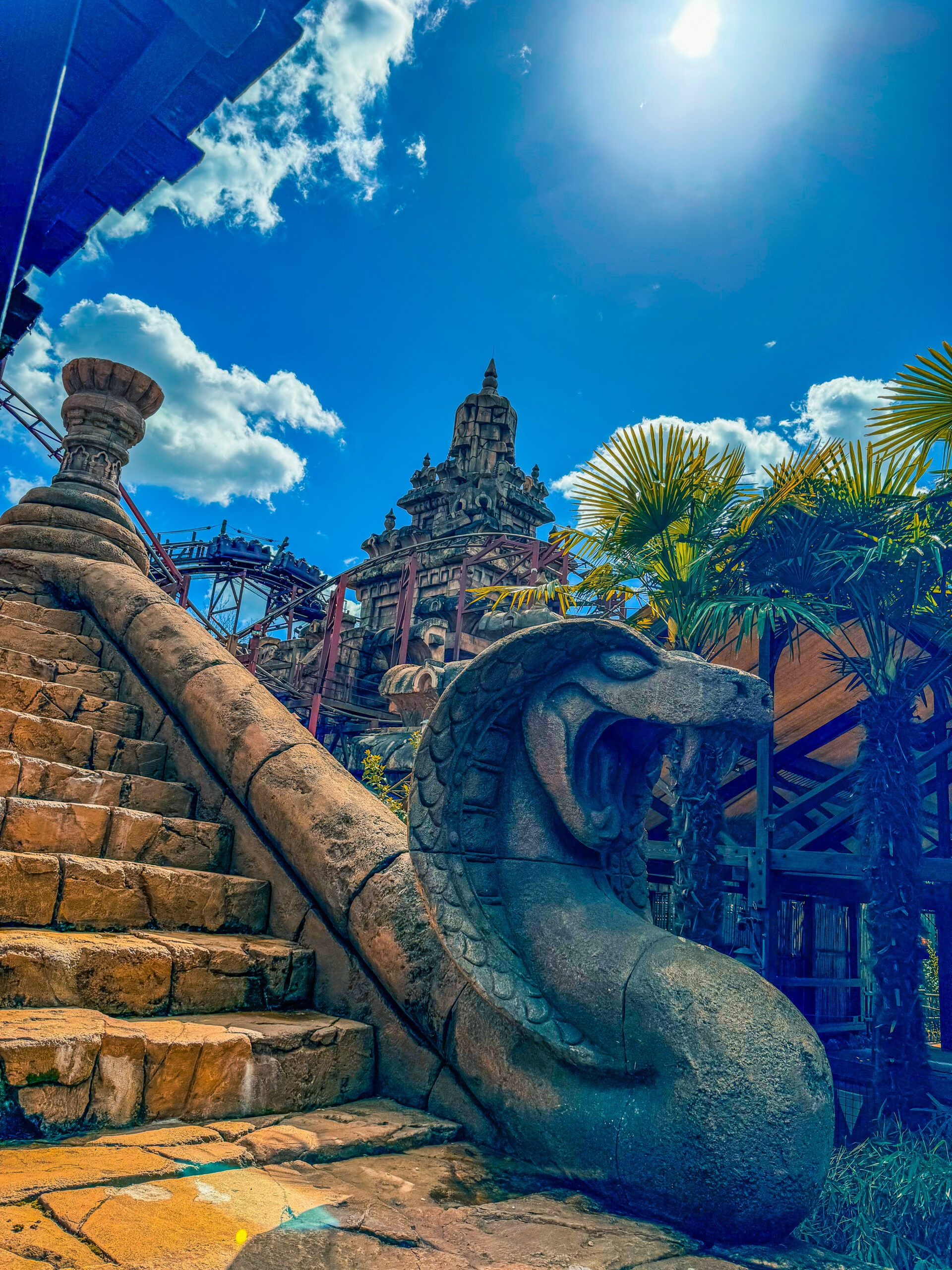 Family enjoying the Indiana Jones ride at Euro Disney Paris.