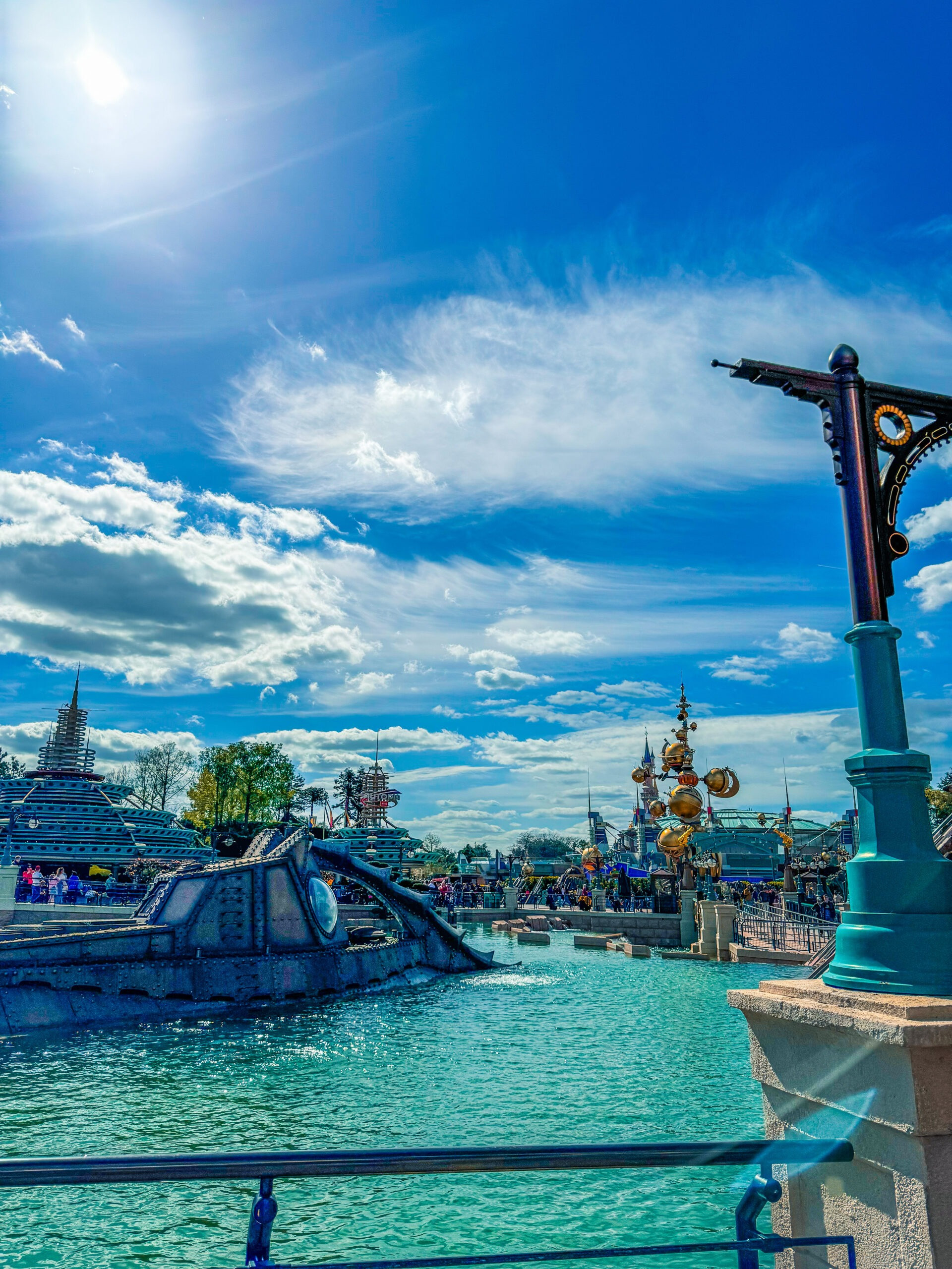 Colorful and whimsical scene from the &quot;It's a Small World&quot; ride at Euro Disney Paris.