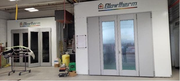 Euro Auto Body's modern facility features state-of-the-art downdraft spray booths, essential for achieving flawless paint finishes.