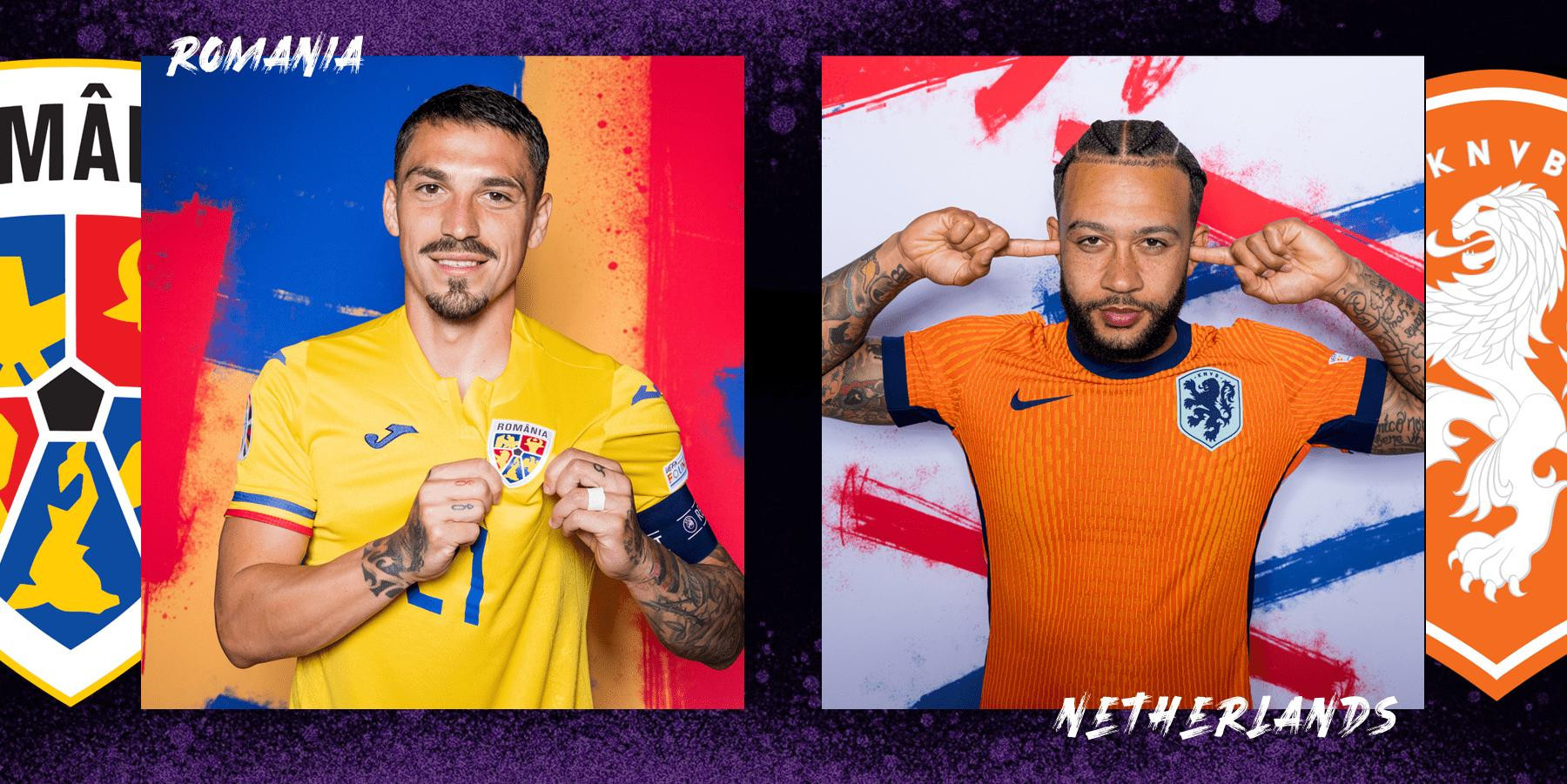 Romania vs Netherlands Euro 2024 match.