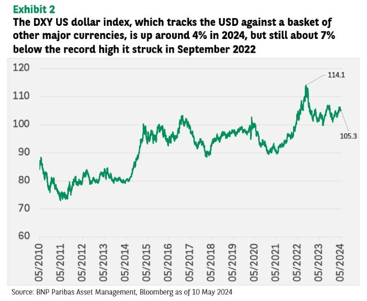 DXY dollar index performance in 2024
