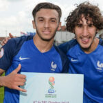Amine Gouiri and Yacine Adli celebrating France's win
