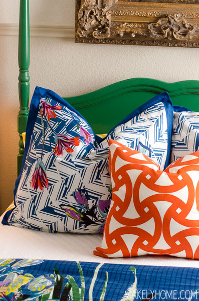 Euro sham pillow with a feather insert for a full look
