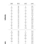 Kids Shoe Size Conversion Chart