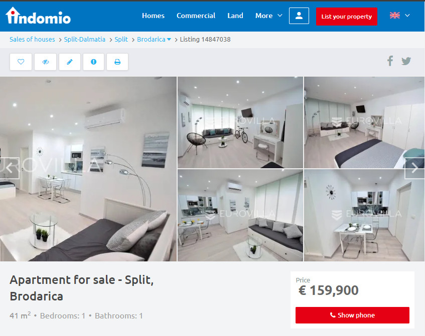Apartment in Split Croatia, displaying real estate opportunities.